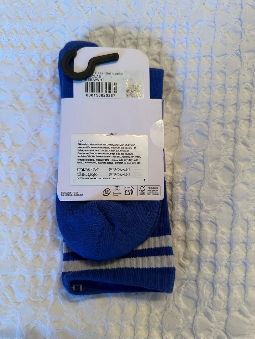 NWT Lululemon Unisex Daily Essential Crew Socks Stripe